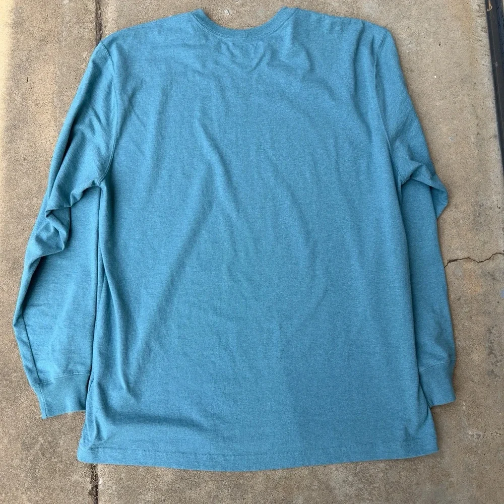 Carhartt‎ Loose Fit Heavyweight Long Sleeve Logo Original Blue Men's Large